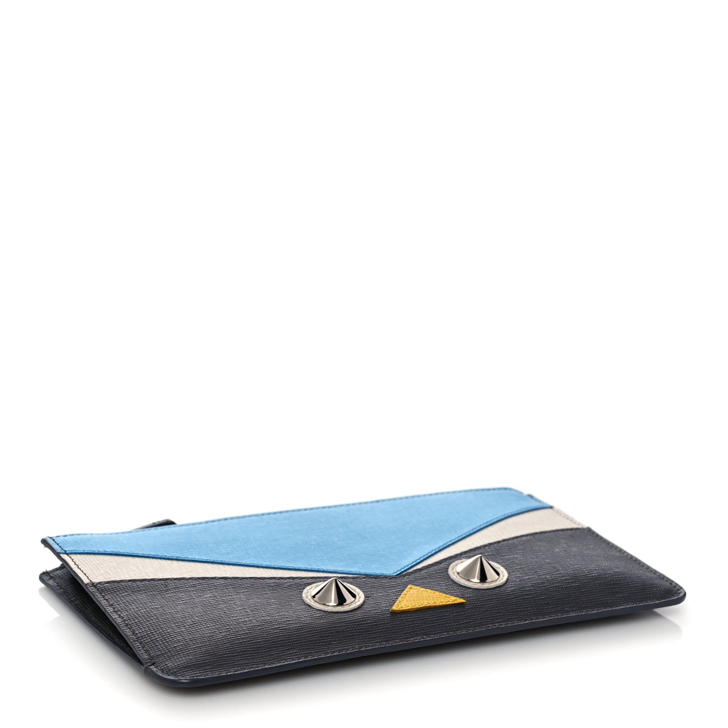 Fendi Vitello Elite QuTweet Studded Zip Pouch Asfalto Multicolor 4 of 13