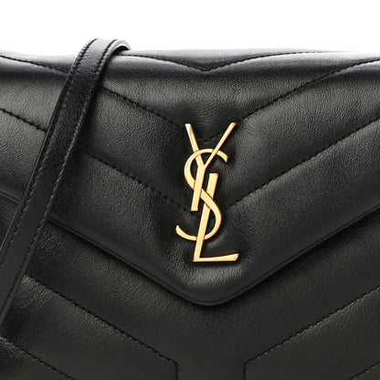 Saint Laurent Calfskin Y Quilted Monogram Toy Loulou Crossbody Bag Black 7 of 12