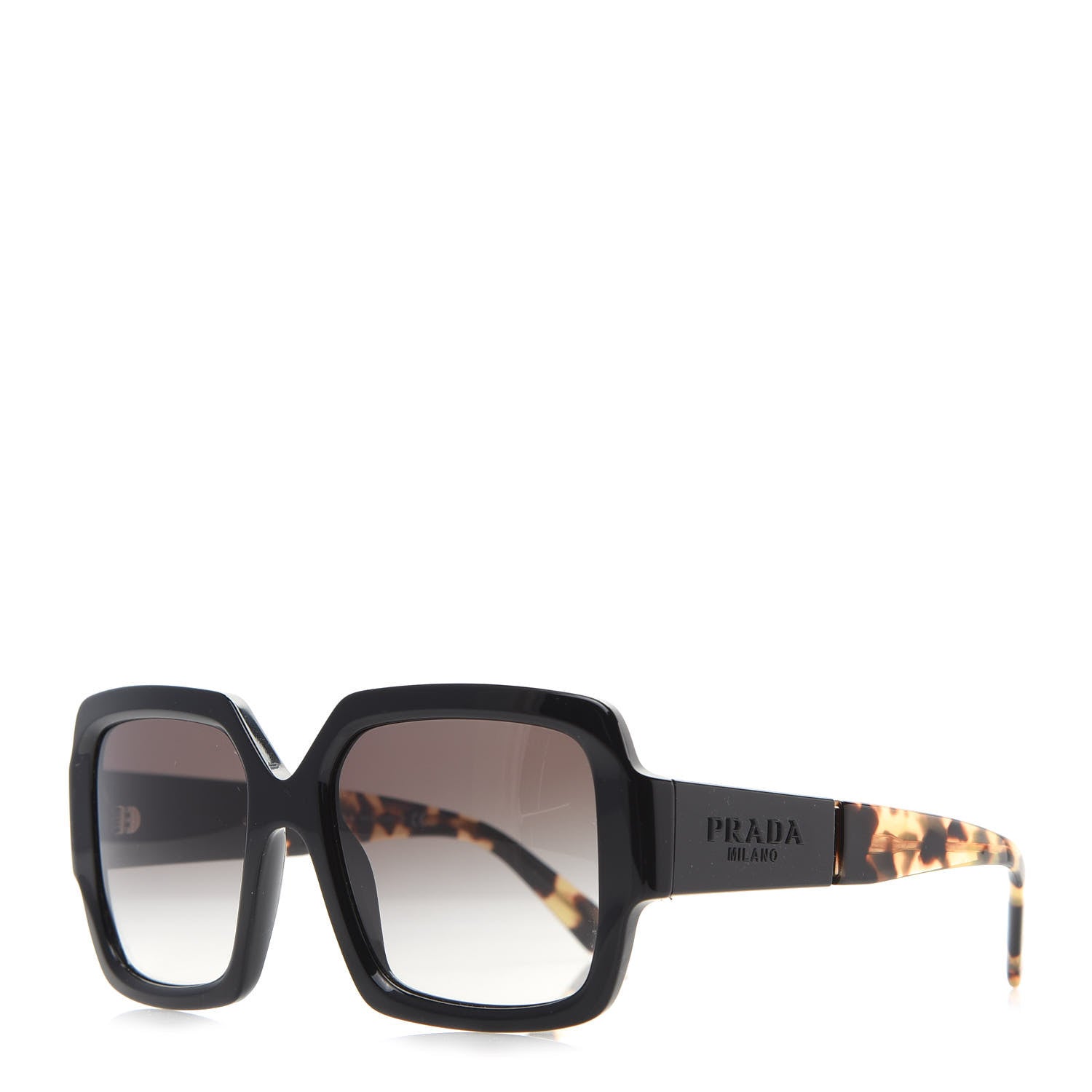 Prada Oversized Monochrome Sunglasses SPR 21X Black Tortoise 1 of 8