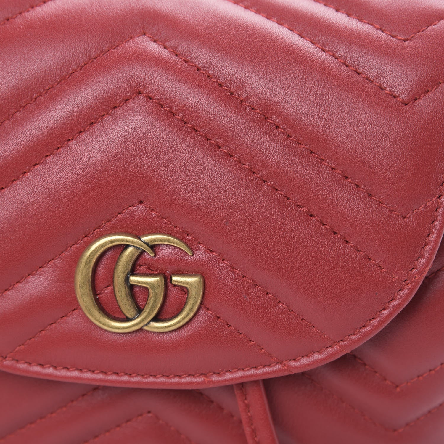 Gucci Calfskin Matelasse GG Marmont Flap Backpack Hibiscus Red 10 of 10