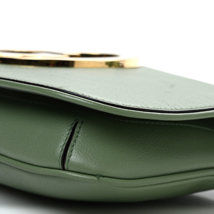 Gucci Roxy Calfskin Blondie Chain Shoulder Flap Bag Salamander Green 10 of 12