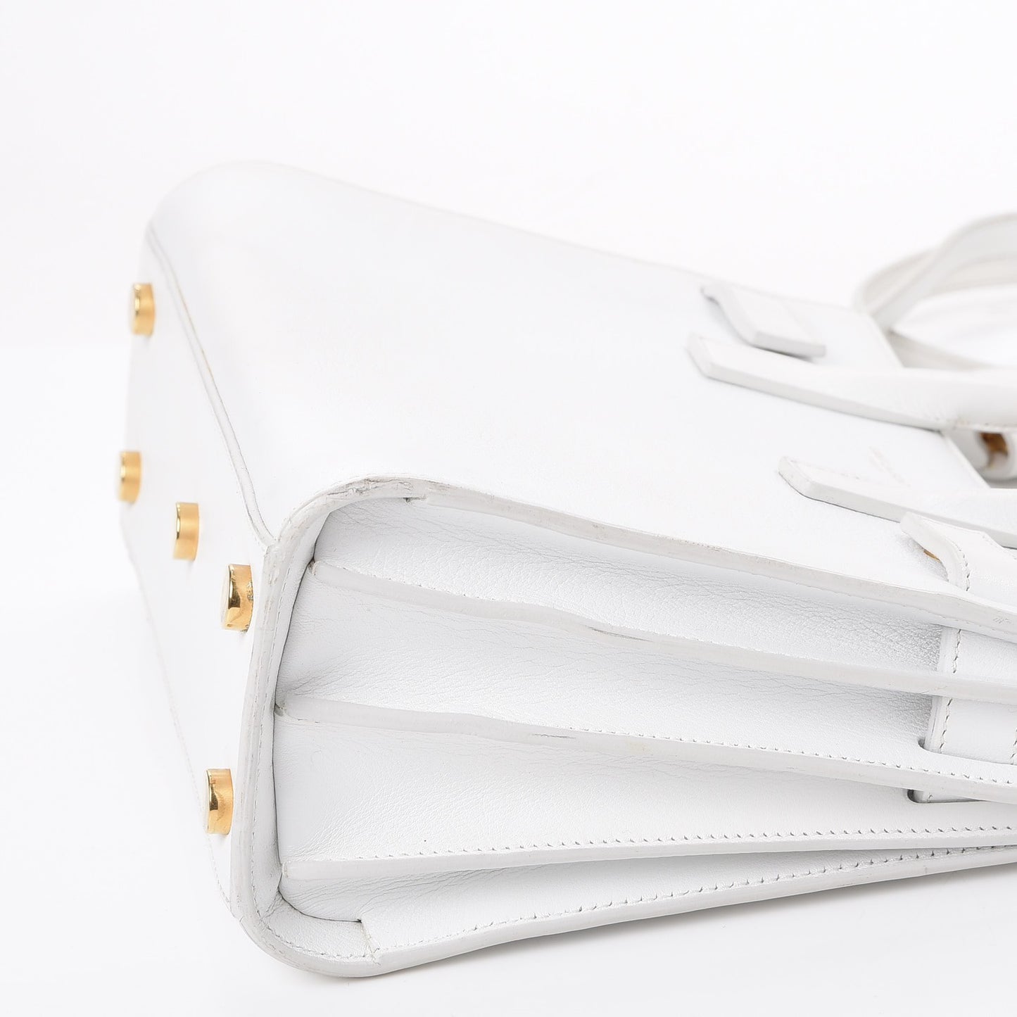 Calfskin Nano Sac de Jour Dove White