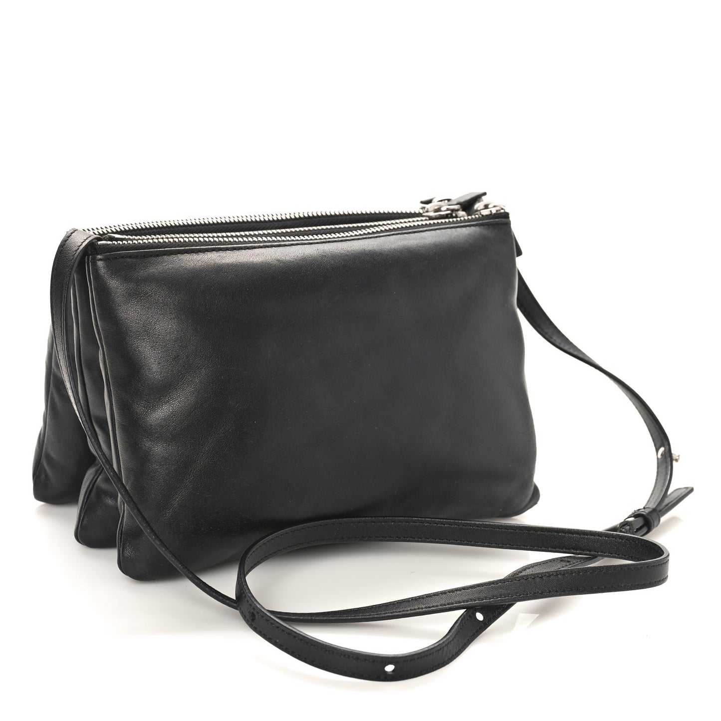 Lambskin Small Pillow Trio Crossbody Bag Black