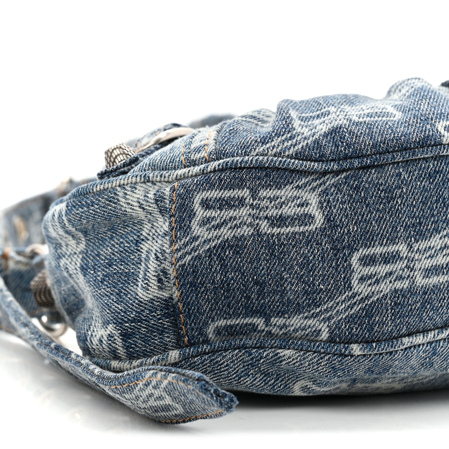Balenciaga Denim BB Monogram Le Cagole Shoulder Bag XS Blue 10 of 11