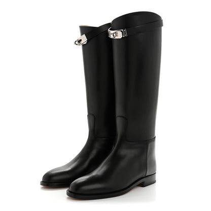 Hermes Box Kelly Jumping Boots 35.5 Black 3 of 9