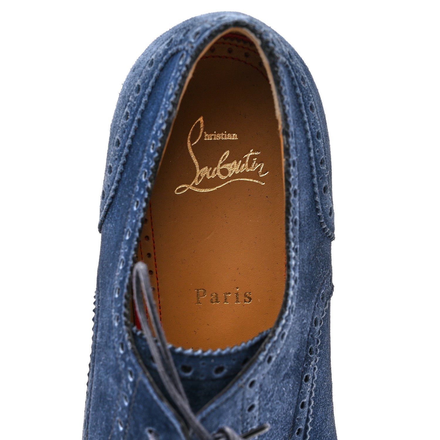 Christian Louboutin Veau Velours Mens So Charles Flat Oxfords 41.5 Navy 6 of 10