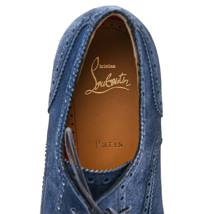 Christian Louboutin Veau Velours Mens So Charles Flat Oxfords 41.5 Navy 6 of 10