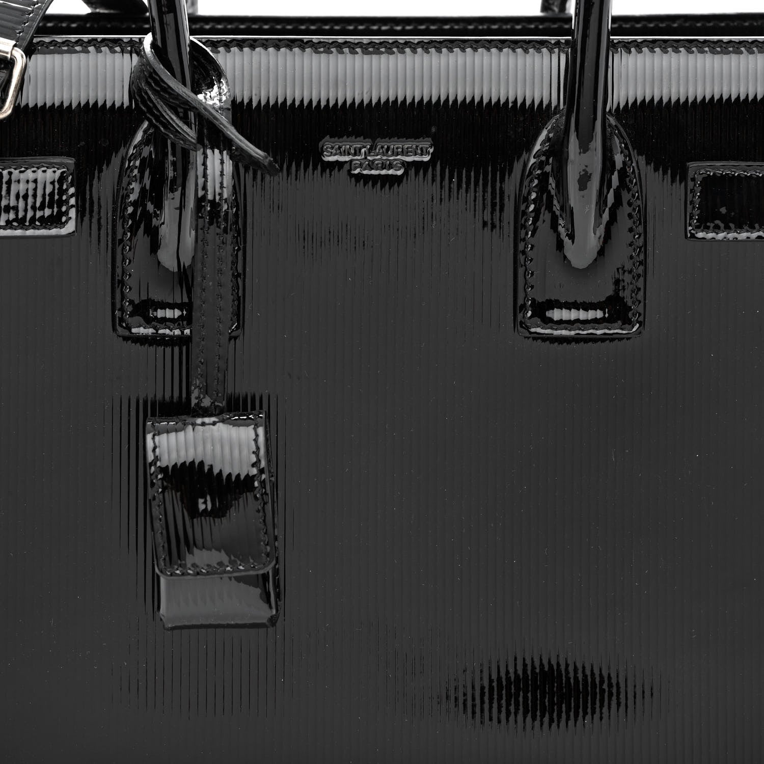 Saint Laurent Ribbed Patent Calfskin Baby Sac De Jour Black 10 of 13