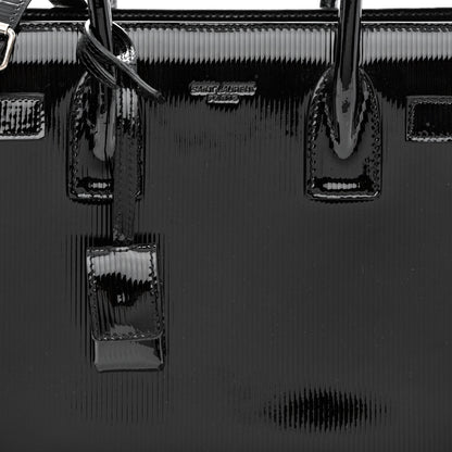 Saint Laurent Ribbed Patent Calfskin Baby Sac De Jour Black 10 of 13