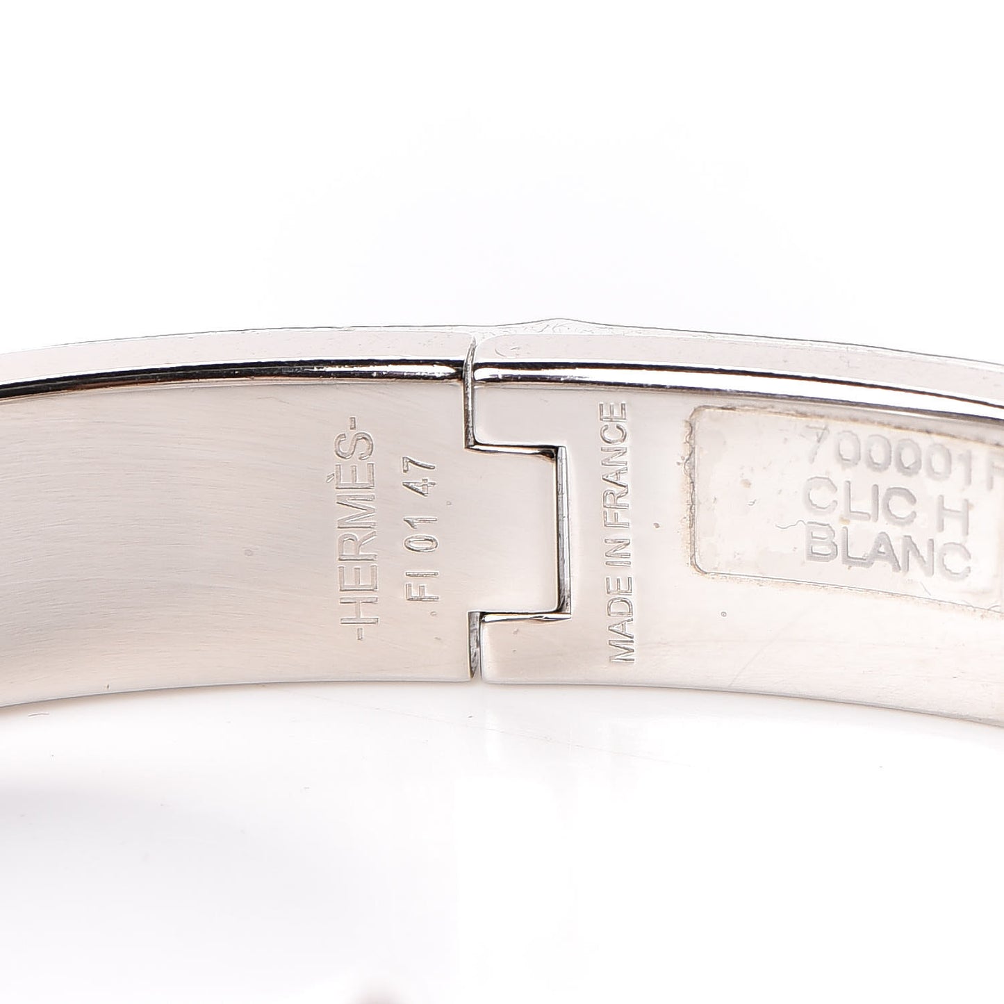 Enamel Narrow Clic Clac H Bracelet GM White