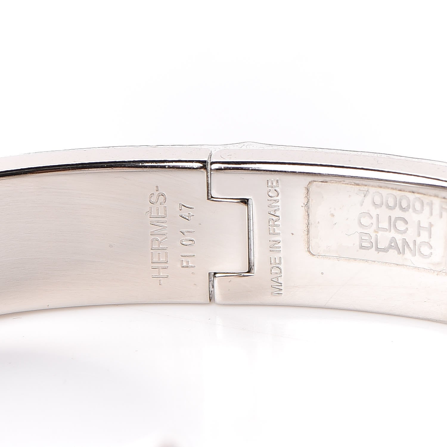 Hermes Enamel Narrow Clic Clac H Bracelet GM White 4 of 6