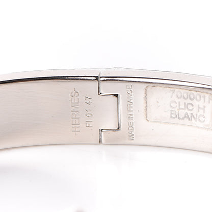 Hermes Enamel Narrow Clic Clac H Bracelet GM White 4 of 6