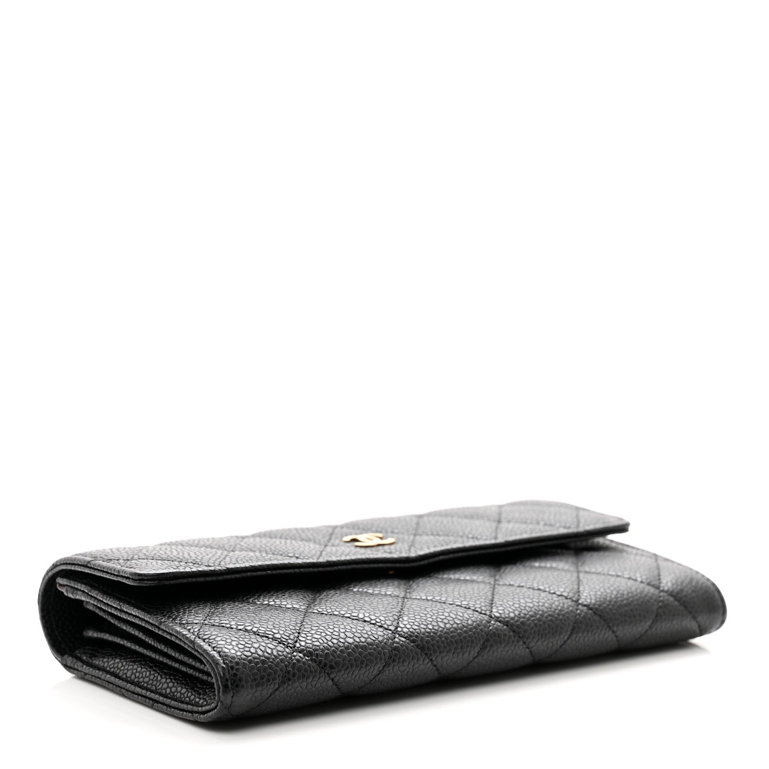 Chanel Caviar Quilted Large Gusset Flap Wallet Black 4 of 9