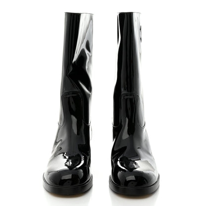 Chanel Patent CC Mid Calf Boots 40.5 Black 2 of 8