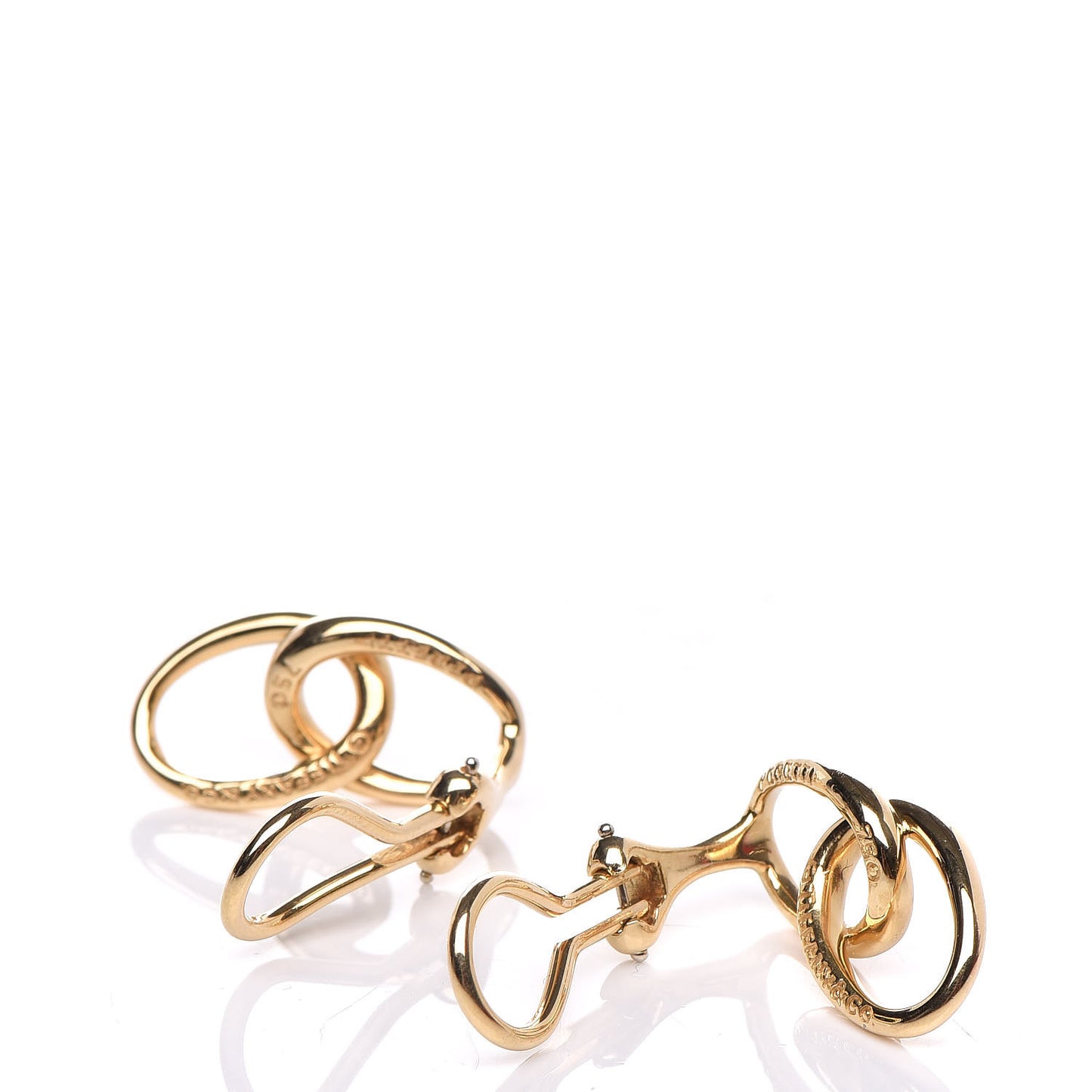 18K Yellow Gold Elsa Peretti Double Oval Loop Clip On Earrings