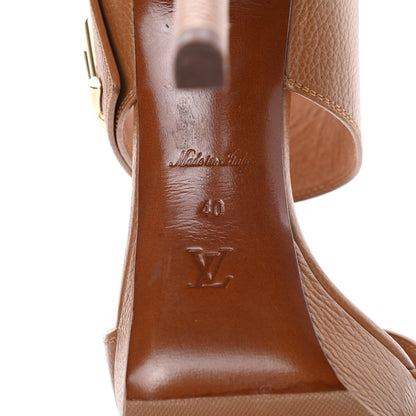 Louis Vuitton Grained Calfskin Horizon Platform Sandals 40 Cognac 7 of 12