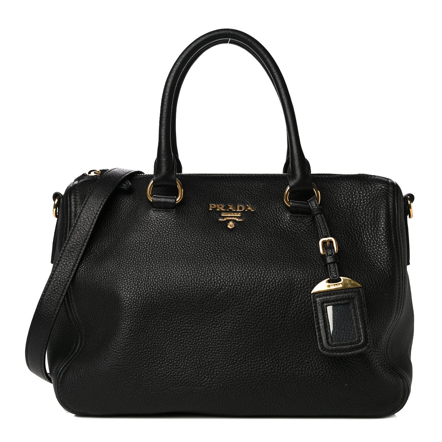 Prada Vitello Daino Tote Black 1 of 9