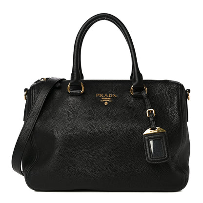 Prada Vitello Daino Tote Black 1 of 9