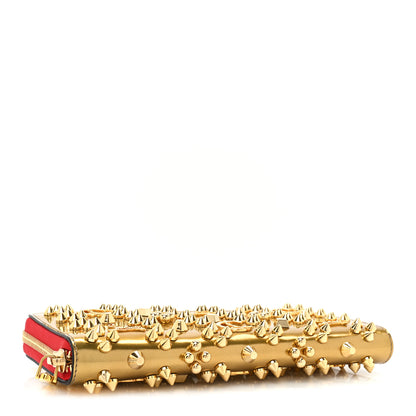 Christian Louboutin Metallic Panettone Spiked Studded Zip Around Wallet Gold 4 of 14