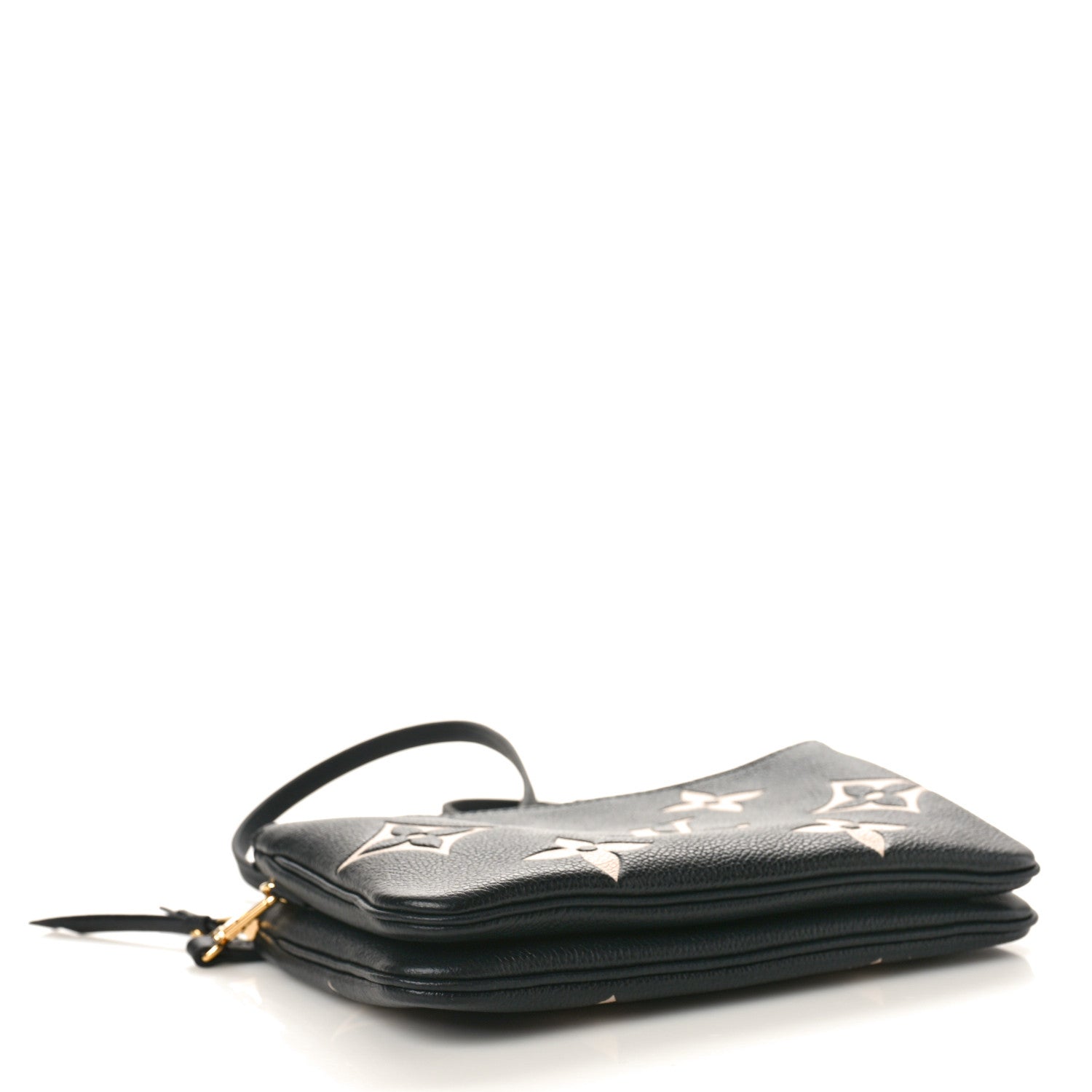 Louis Vuitton Empreinte Monogram Giant Double Zip Pochette Black Cream 4 of 9