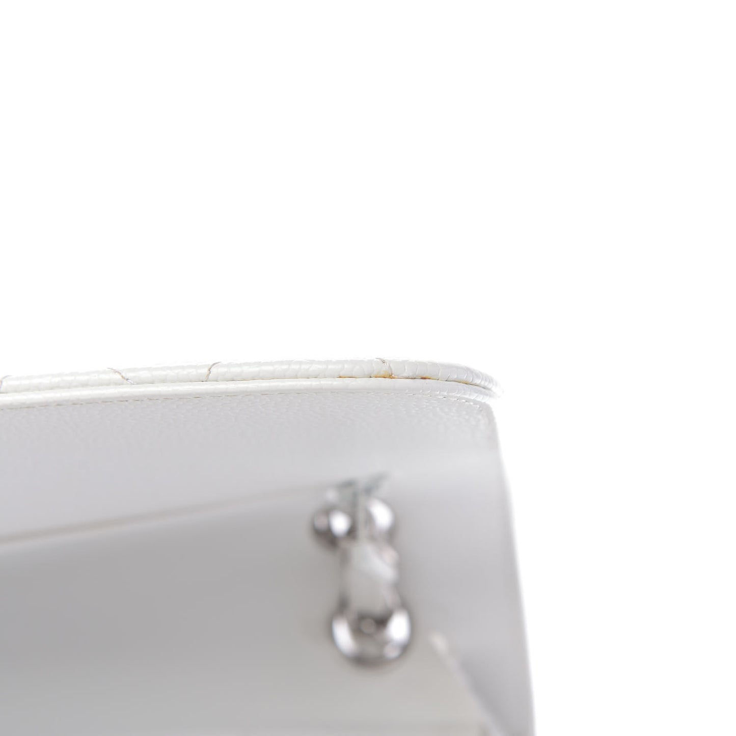 Caviar Quilted Jumbo Double Flap White