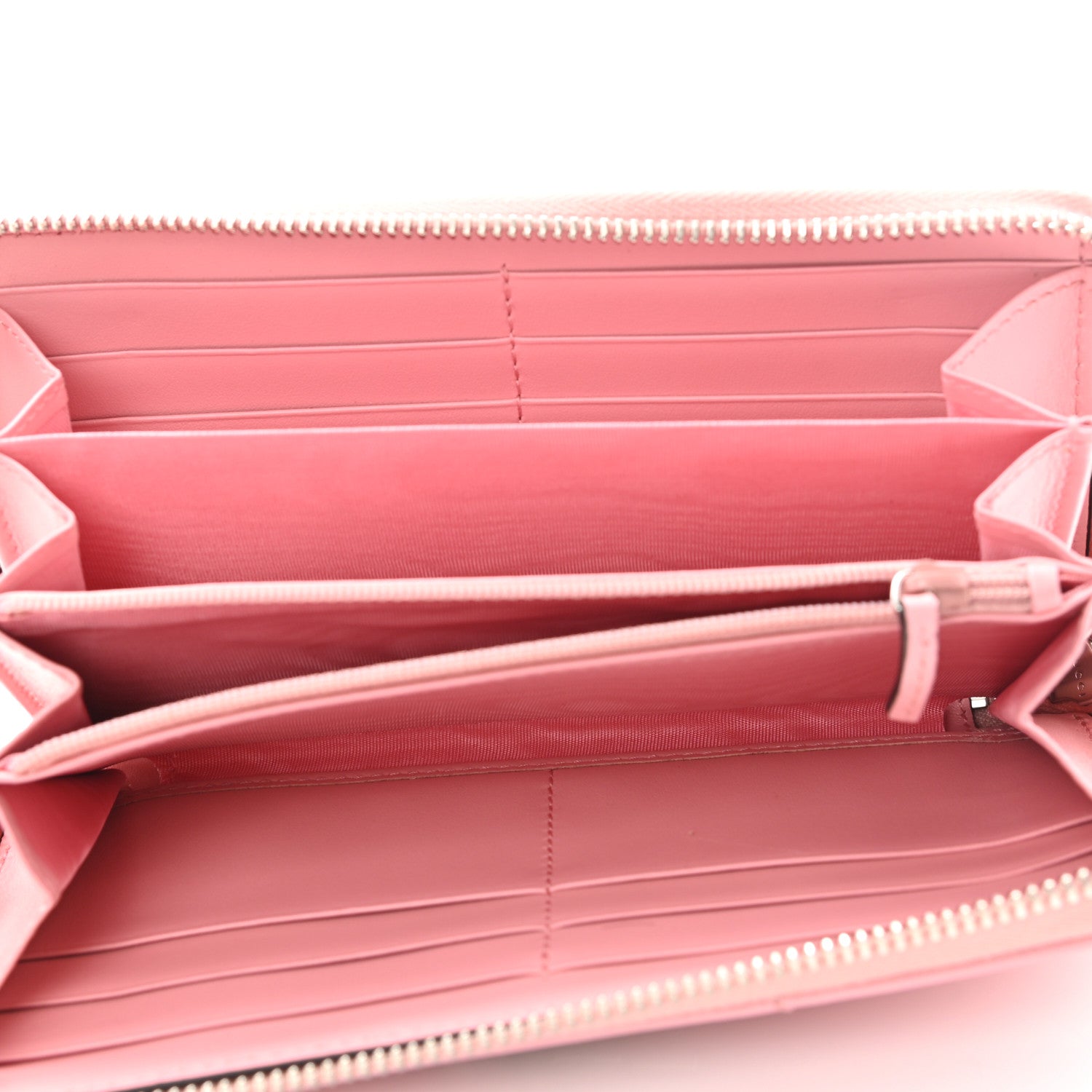 Gucci Calfskin Matelasse GG Marmont Zip Around Wallet Wild Rose 5 of 9