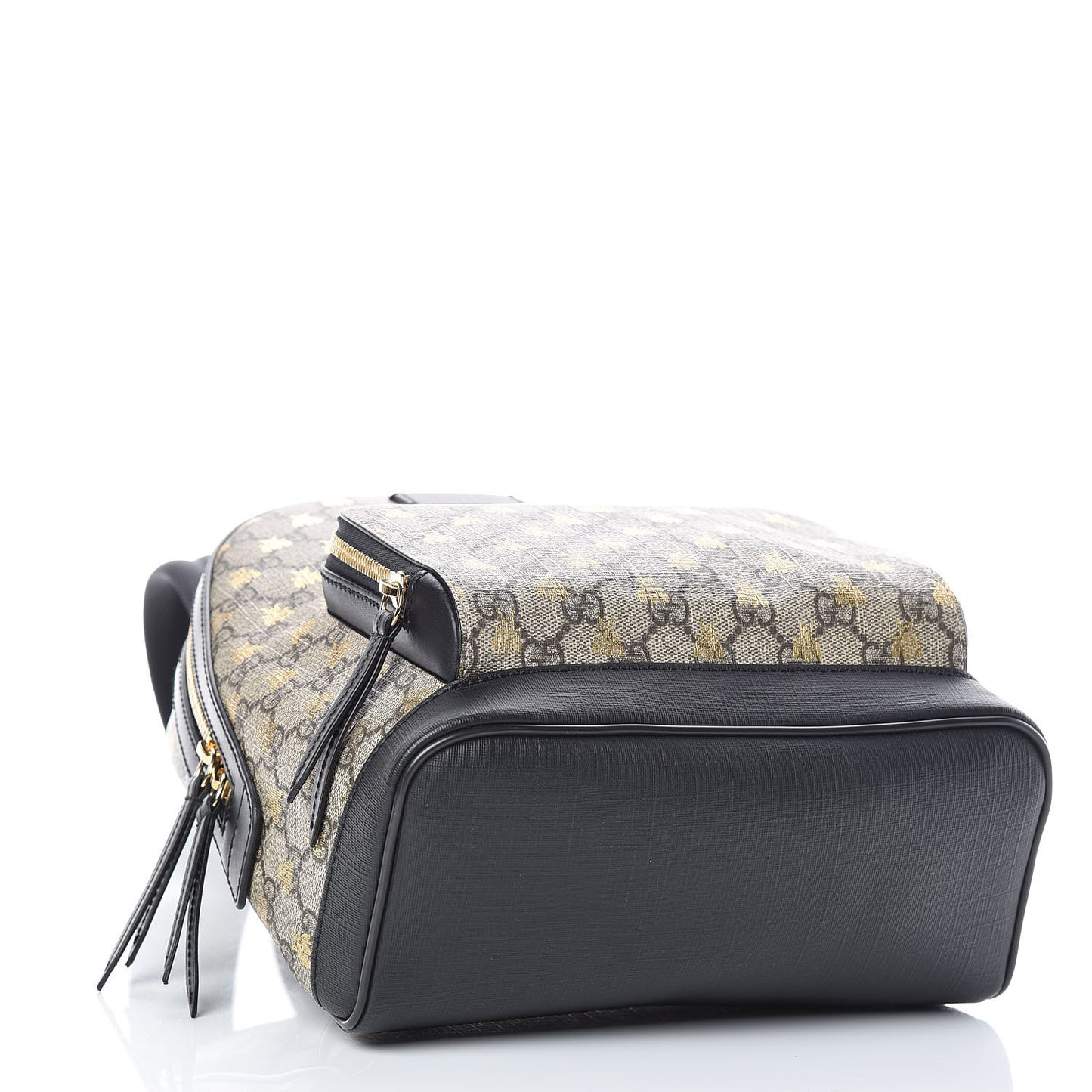 GG Supreme Monogram Bees Print Small Day Backpack Beige Oro Black