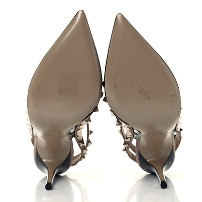 Valentino Garavani Patent Nappa Rockstud Ankle Strap 100mm Pumps 37.5 Black Poudre 7 of 11