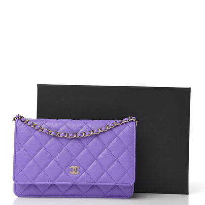 Chanel Caviar Quilted Wallet On Chain WOC Purple 11 of 11