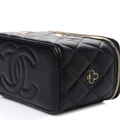 Chanel Lambskin Quilted Enamel Coco Casino Small Vanity Case With Chain Black 10 of 10