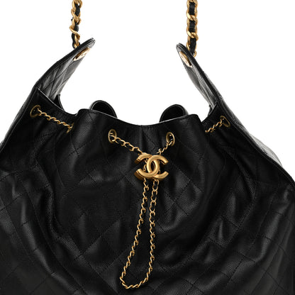 Chanel Caviar Quilted Large Chanel 25 Handbag Black 9 of 12