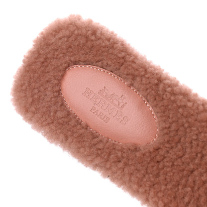 Hermes Woolskin Oran Sandals 36.5 Rose Aube 6 of 8