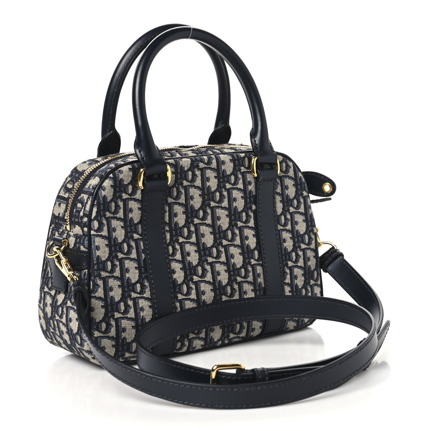 Christian Dior Oblique Medium D-Vibe Bowling Bag Blue 3 of 10