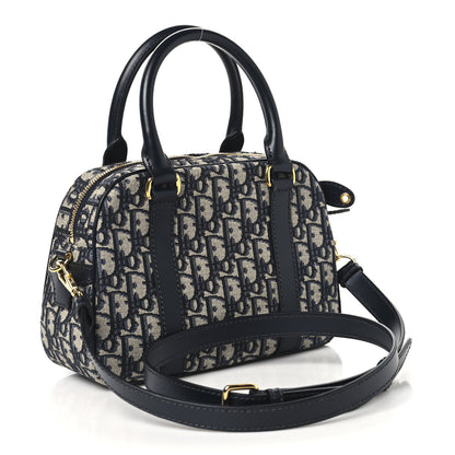 Christian Dior Oblique Medium D-Vibe Bowling Bag Blue 3 of 10