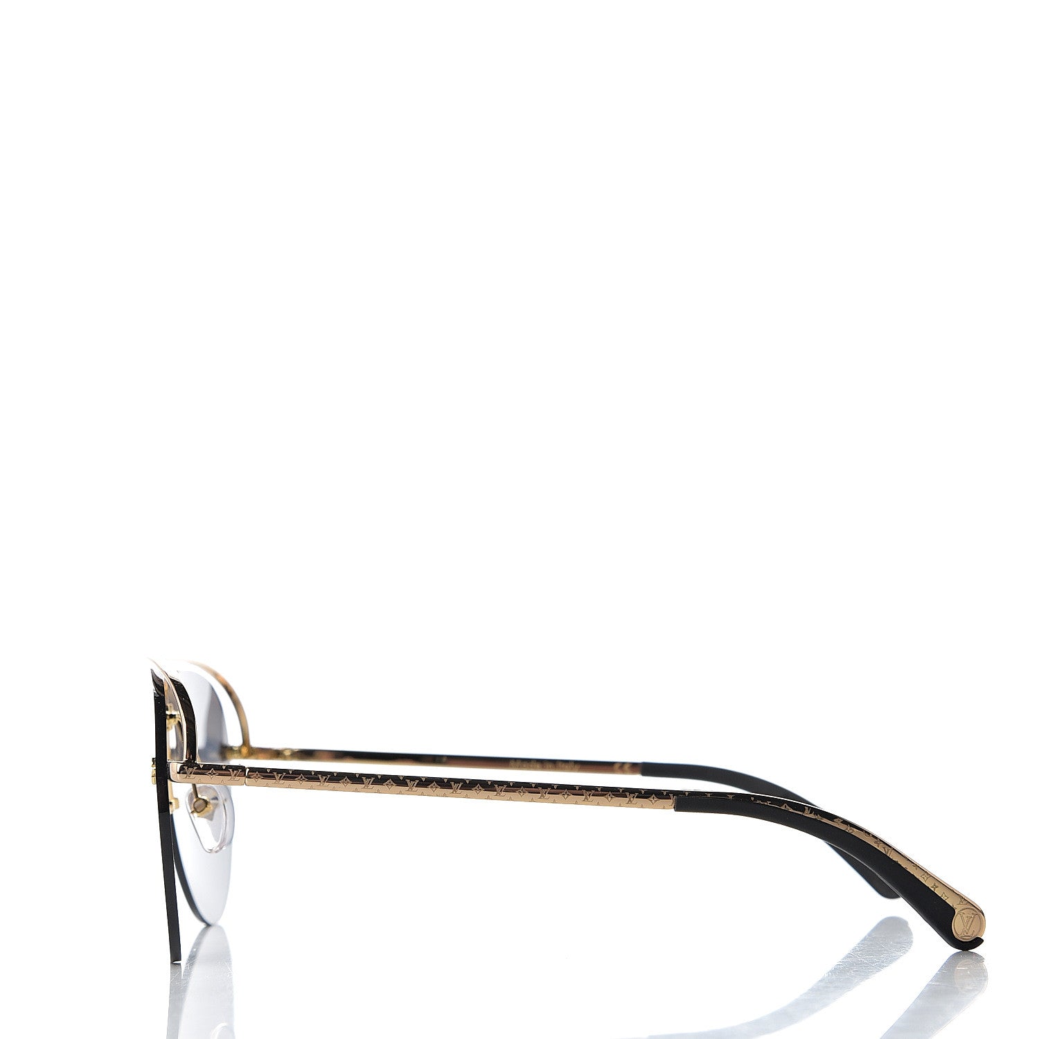 Louis Vuitton Metal Monogram Grease Sunglasses Z1172W Gold 3 of 8