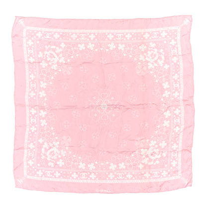 Chanel Silk CC Clover Scarf Pink 1 of 5