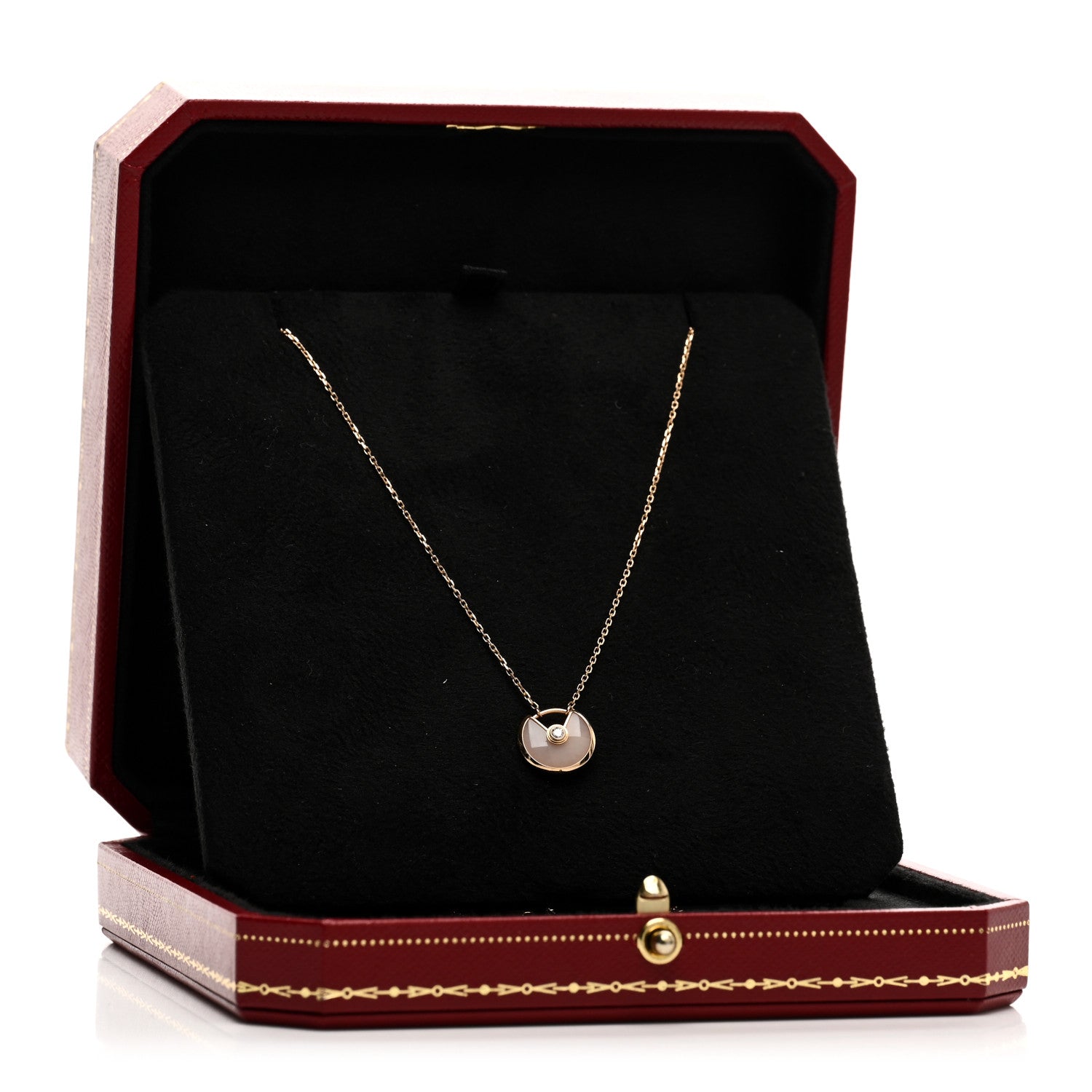 Cartier 18K Pink Gold Diamond Pink Opal XS Amulette de Cartier Pendant Necklace 5 of 5