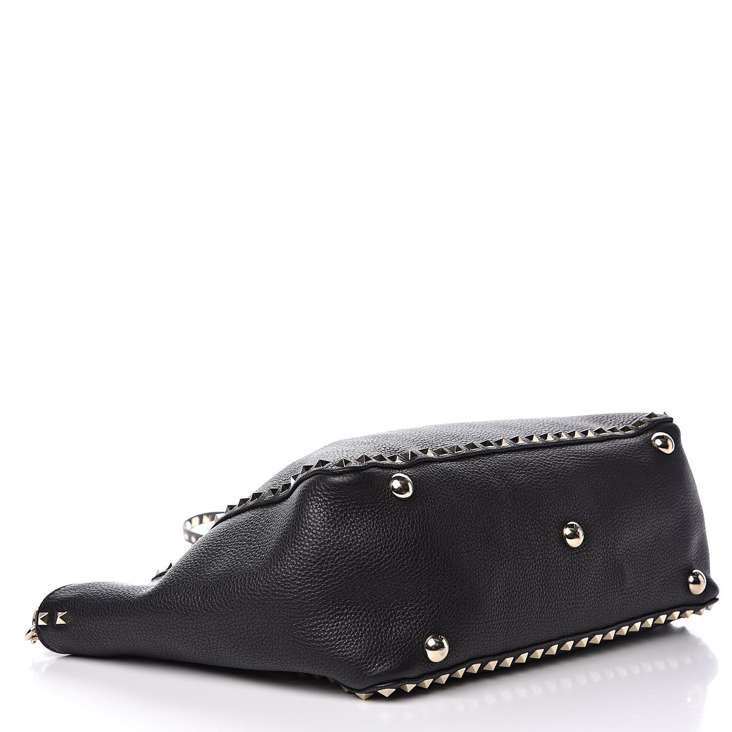 Valentino Garavani Pebbled Calfskin Medium Rockstud Tote Black 4 of 11