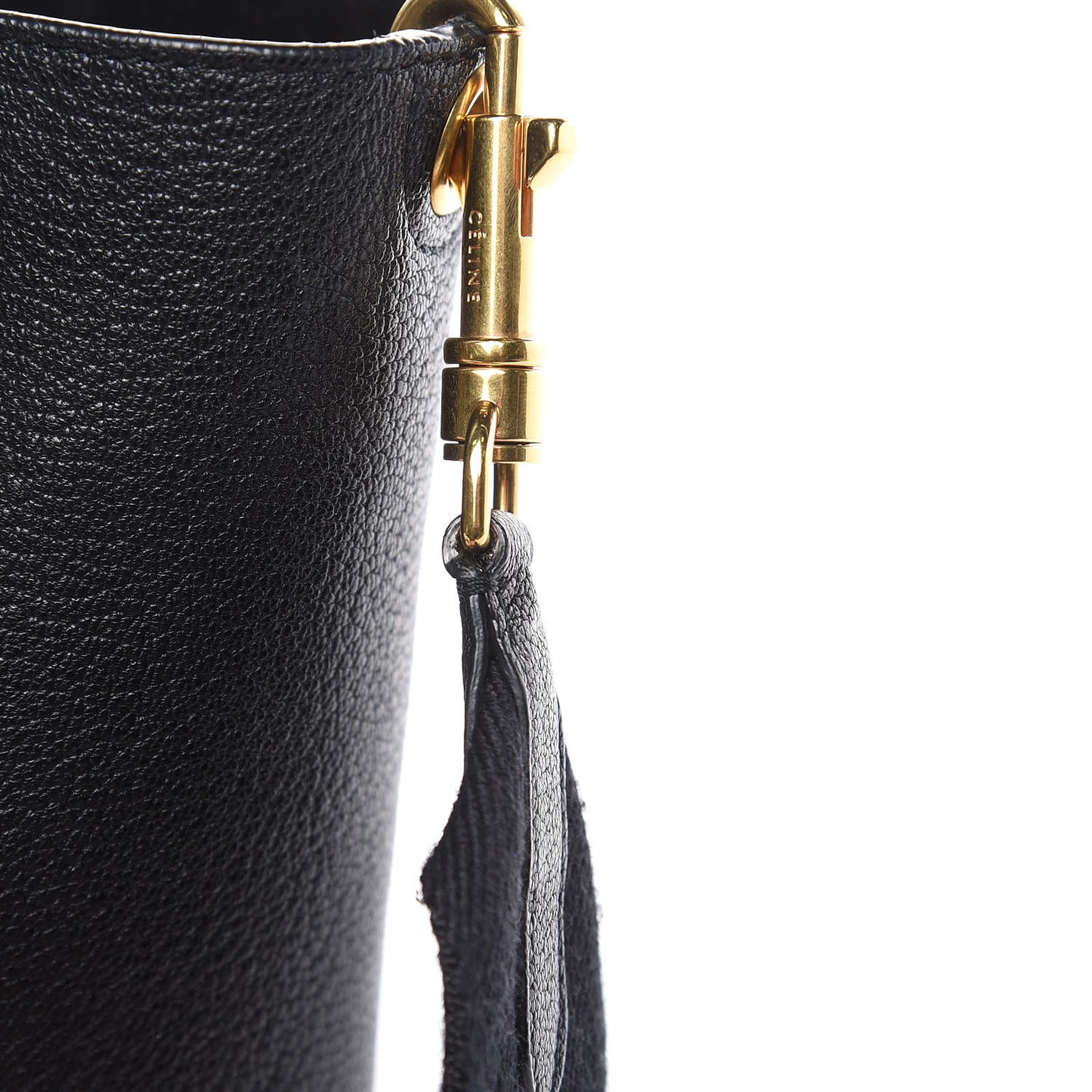Soft Grained Calfskin Small Sangle Bucket Bag Black
