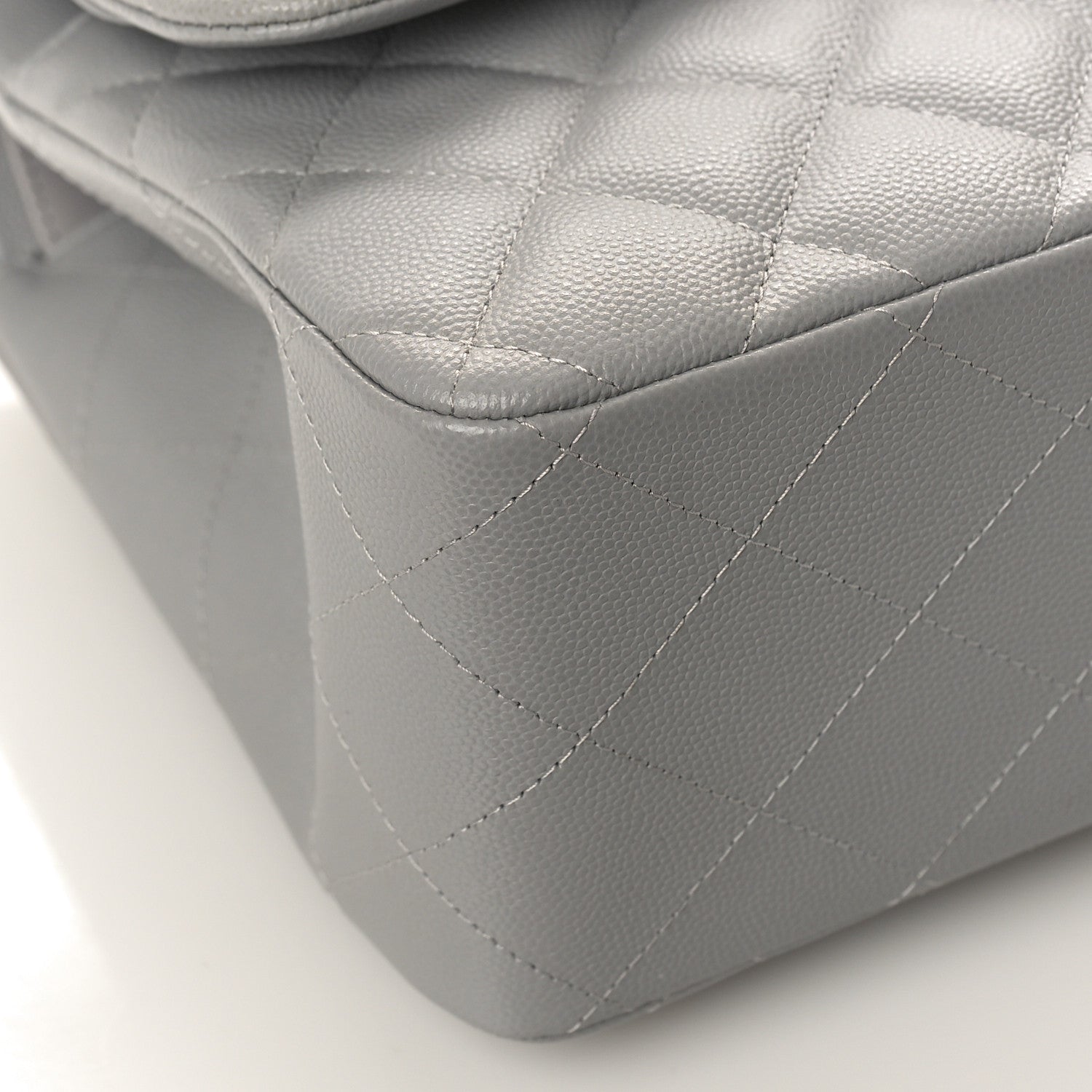 Chanel Caviar Quilted Jumbo Double Flap Grey 8 of 9