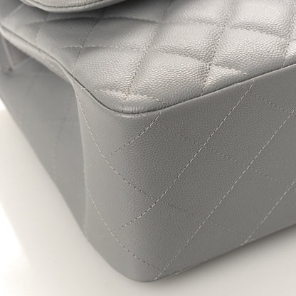 Chanel Caviar Quilted Jumbo Double Flap Grey 8 of 9