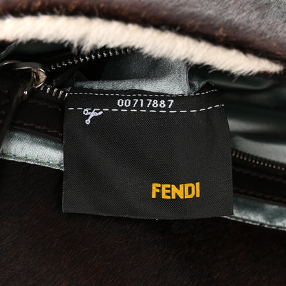 Fendi Calf Hair Baguette White Brown 7 of 13
