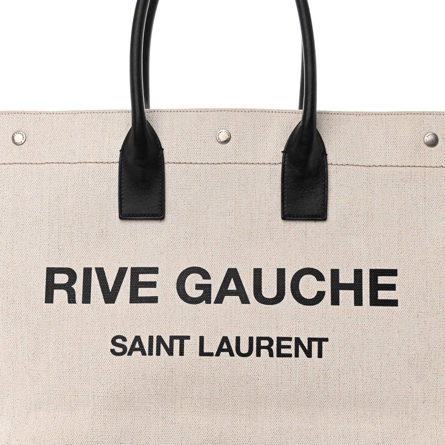 Linen Calfskin Rive Gauche Tote Optic White