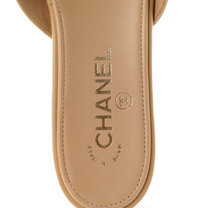 Chanel Lambskin CC Thong Sandals 40.5 Beige 8 of 9
