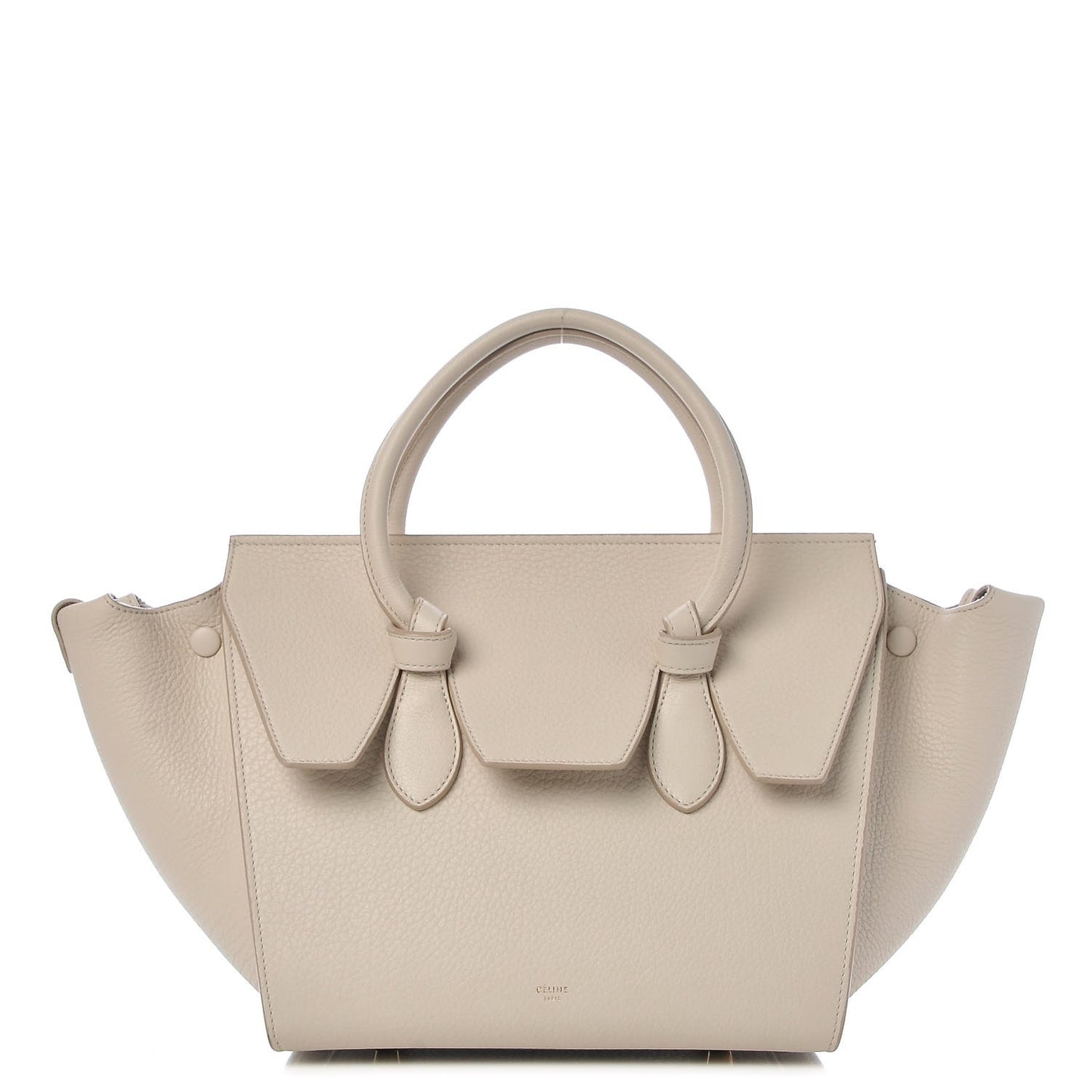 Crisped Calfskin Mini Tie Knot Tote Chalk