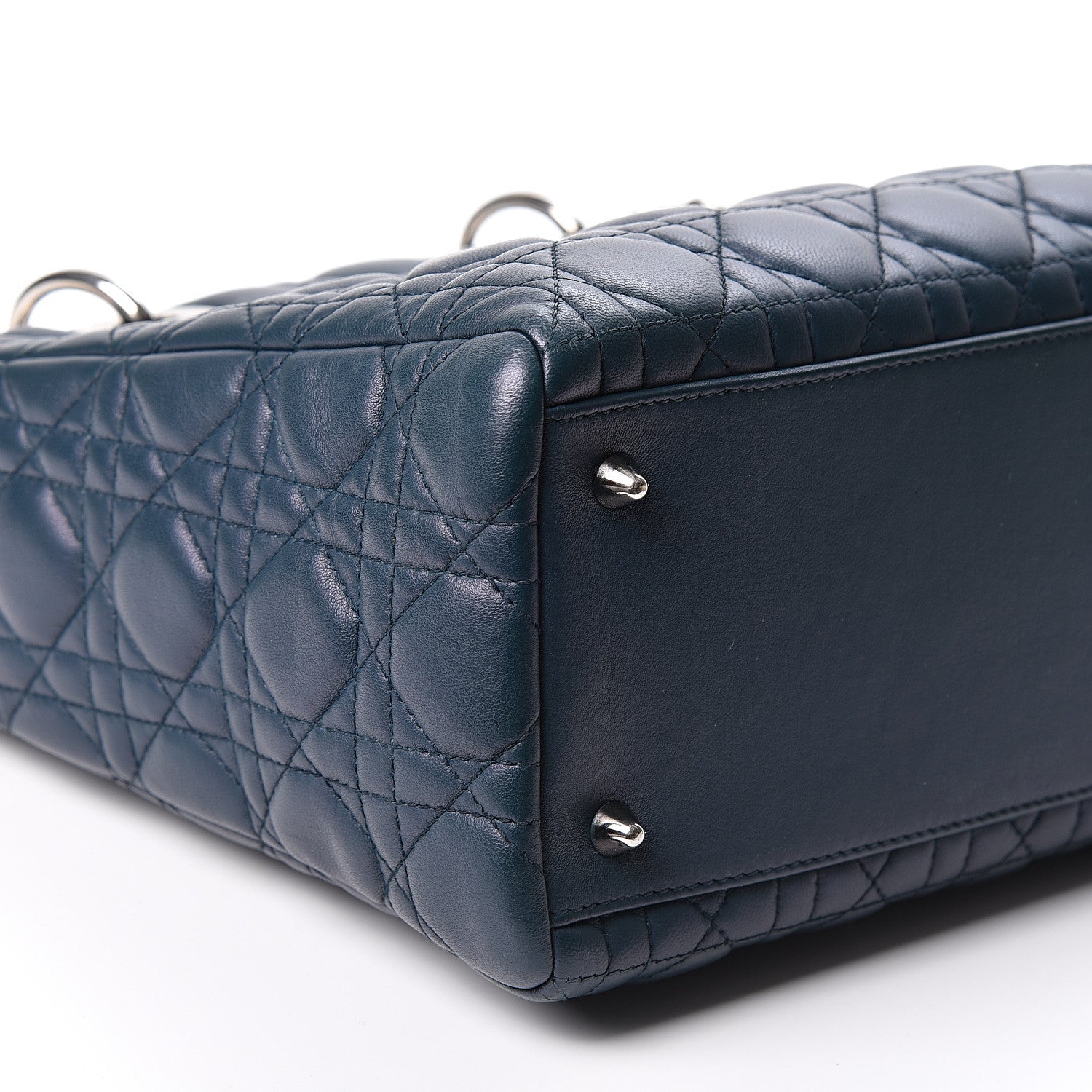 Christian Dior Lambskin Cannage Medium Lady Dior Navy 8 of 9