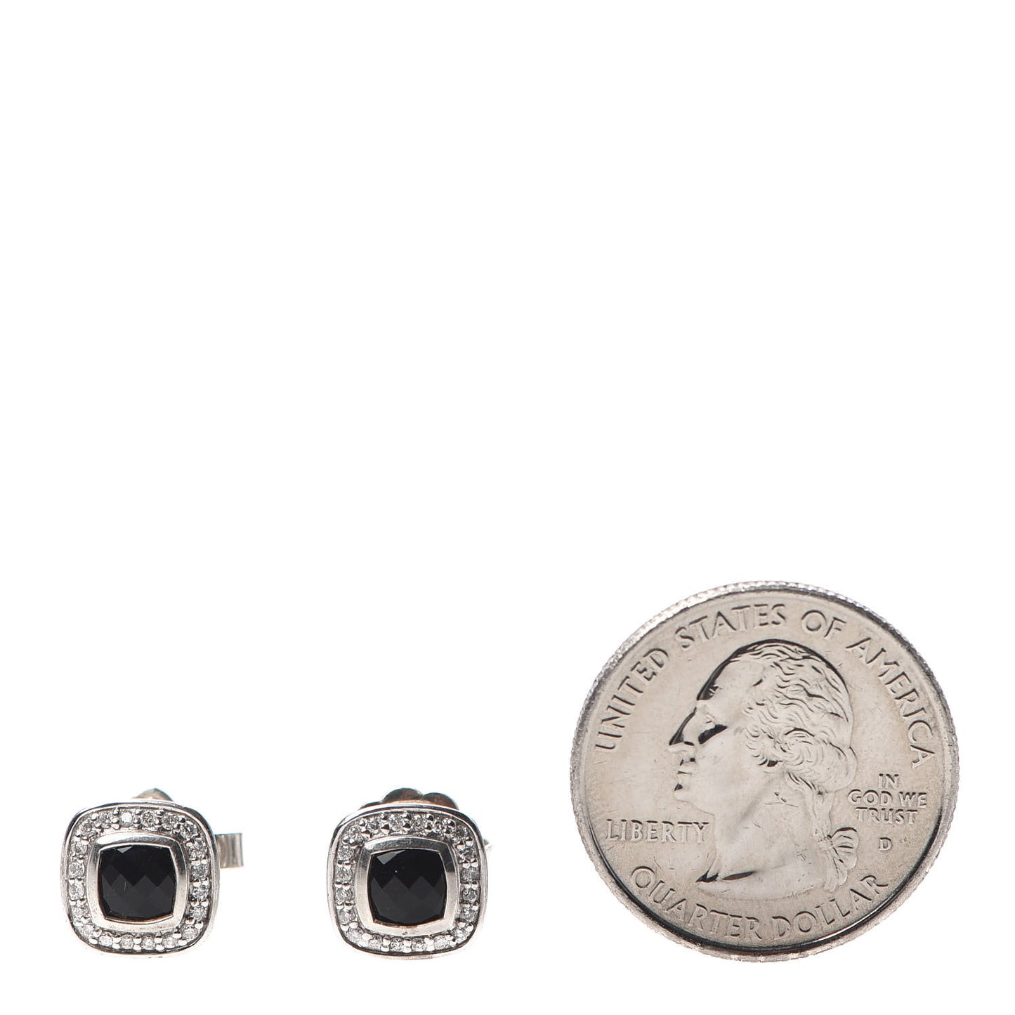 Sterling Silver Diamond Black Onyx 5mm Petite Albion Earrings