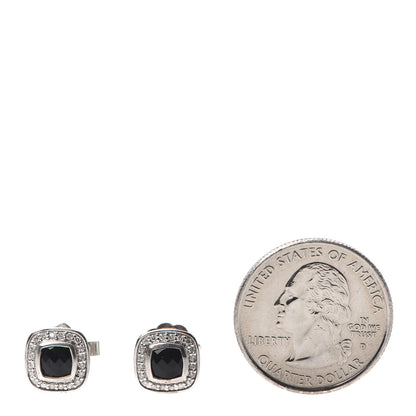 David Yurman Sterling Silver Diamond Black Onyx 5mm Petite Albion Earrings 2 of 4