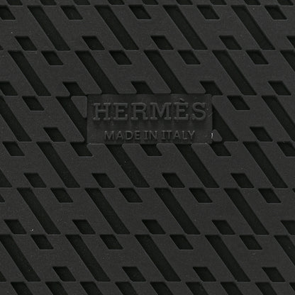 Hermes Glazed Nappa Woolskin Womens Chypre Sandals 40.5 Black Ecru 7 of 9