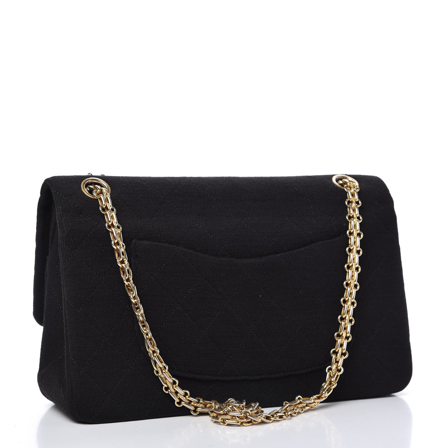 Jersey Quilted Medium Double Flap Black